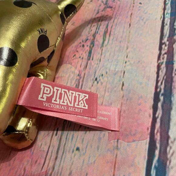 Victoria's Secret PINK Dog Gold Spotty Dotty Plush Decoration Collectible - Picture 5 of 5